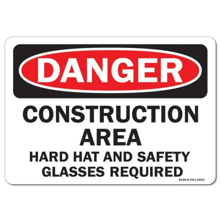 Safety Sign, OSHA Danger, 12 Height, Construction Area Hard Ha, Landscape